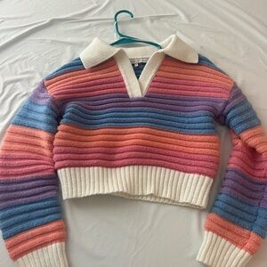XS Cropped pastel English factory sweater